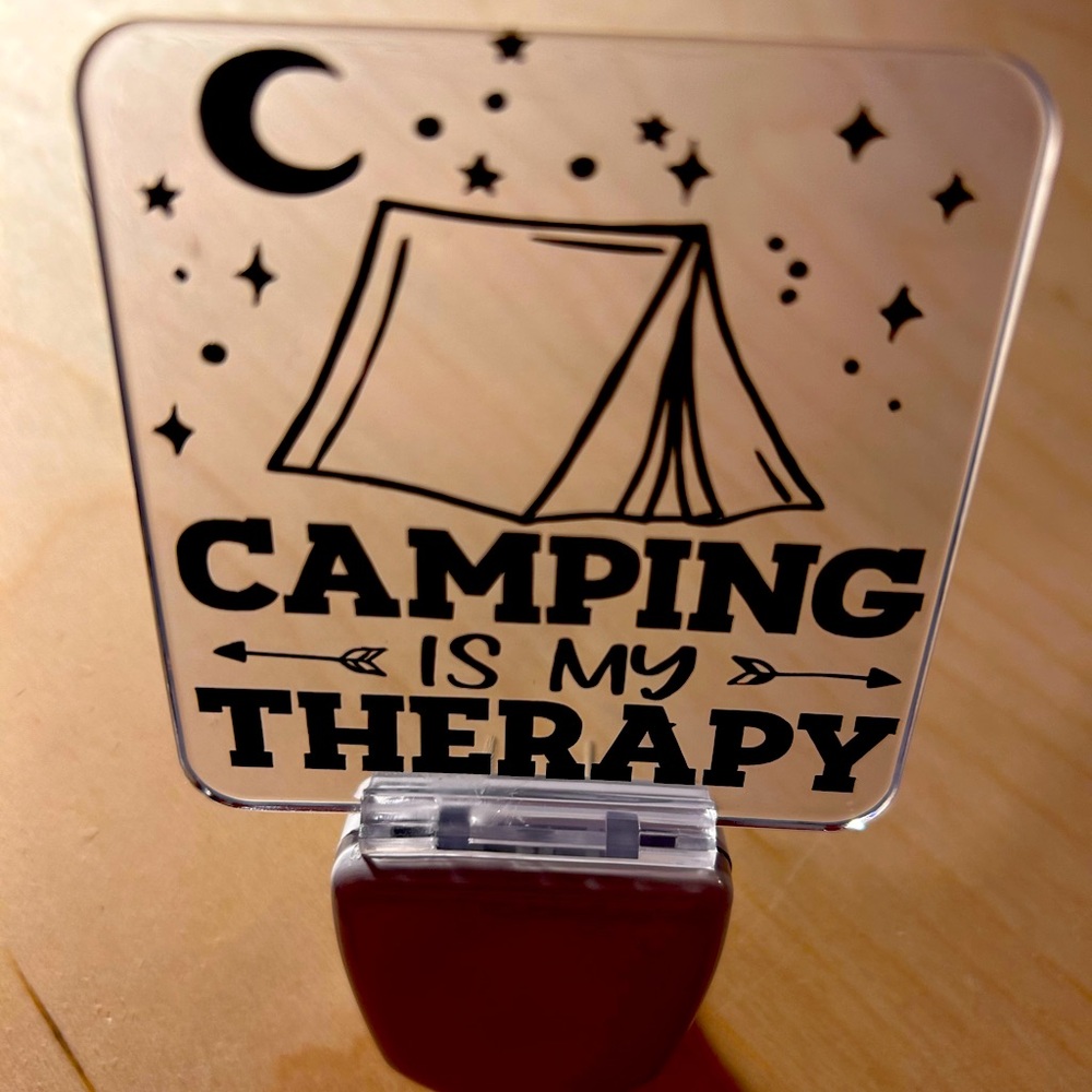Camping is my therapy led plug in light